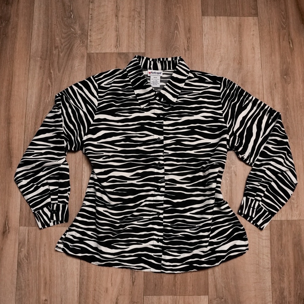 Chic Zebra Print Button-Down Shirt